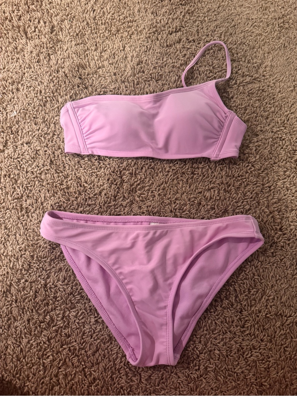 Target Pink One-Shoulder Bikini Set